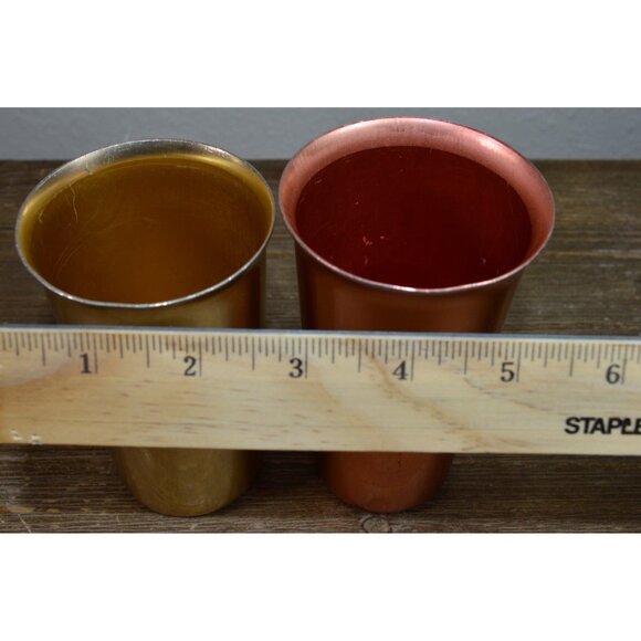 Vintage Anodized Aluminum Tumblers MCM Gold & Copper Cups Mixed Brands READ - Picture 6 of 10